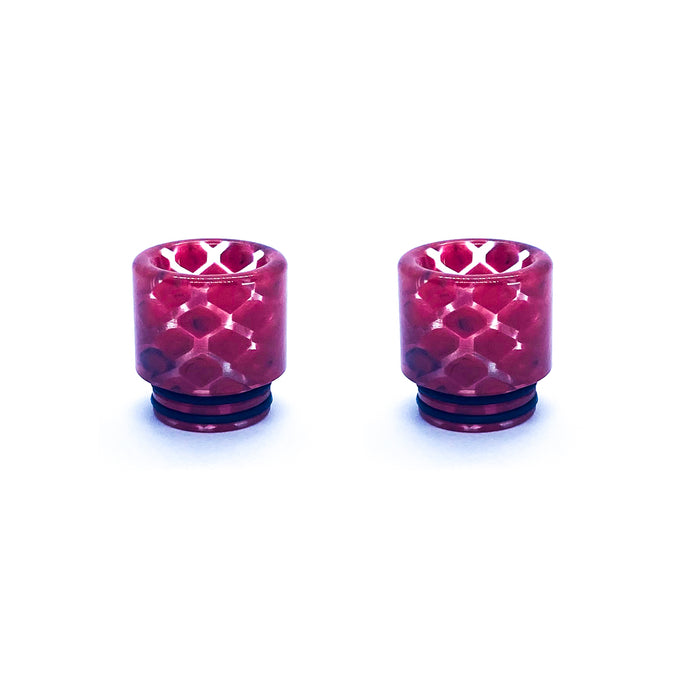 810 Drip Tips, Snake Version Pack of 2 Red Snakeskin Clear