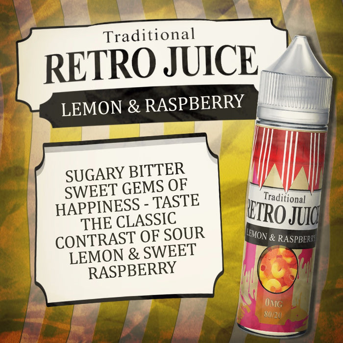 Retro Juice Lemon & Raspberry 50ml Shortfill e-liquid 80/20 Vg/Pg