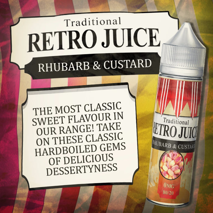 Retro Juice Rhubarb & Custard 50ml Shortfill e-liquid 80/20 Vg/Pg