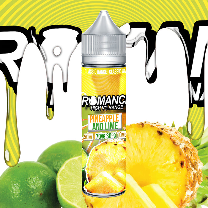 Romance Pineapple & Lime 50ml Shortfill e-liquid 70/30 Vg/Pg